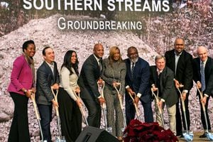 Church leaders, elected officials and private partners celebrate the groundbreaking of the new Southern Streams Health and Wellness Center.