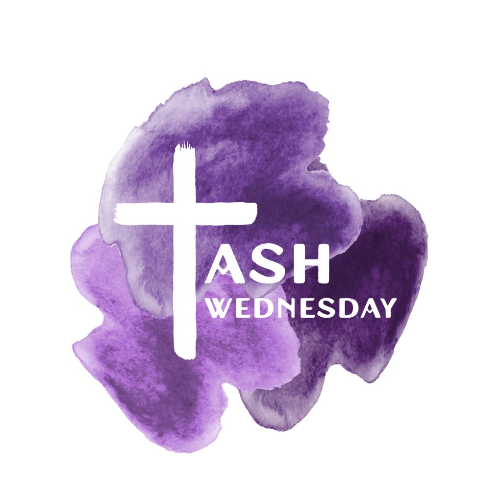Ash Wednesday watercolor poster, card, background. Vector