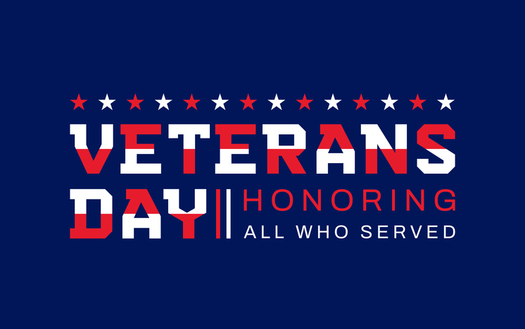 Veterans Day card, poster. Honoring all who served. Vector